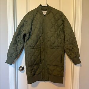Calia Green Quilted Puffer Coat